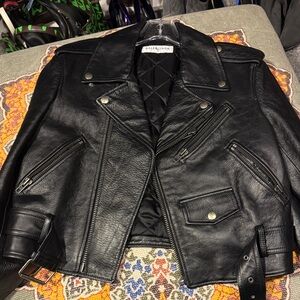 Balenciaga Quilted Black Leather Jacket